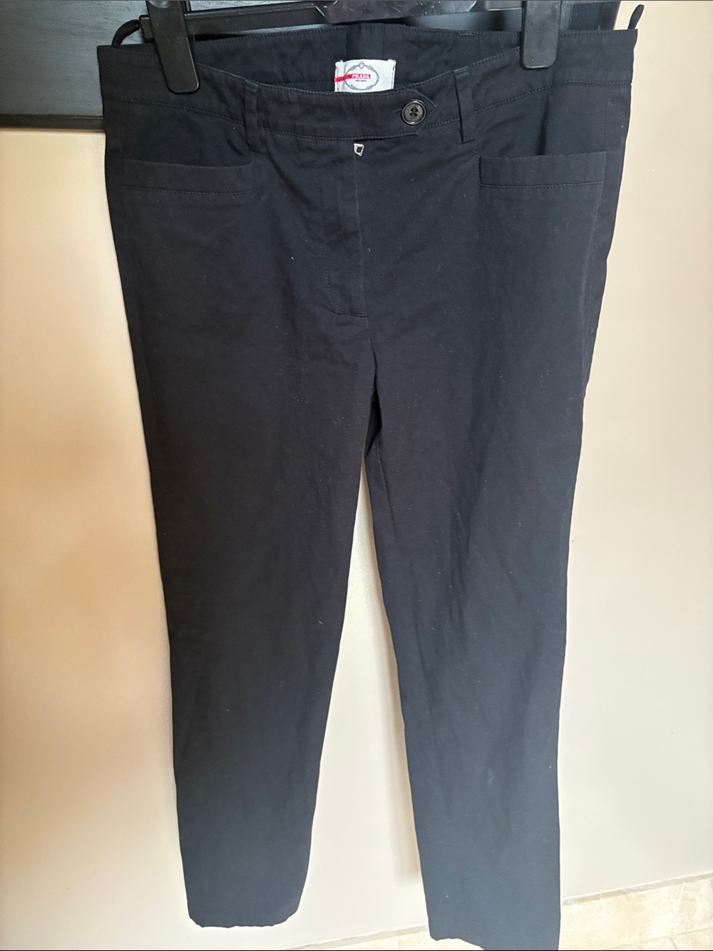 vintage Prada women's tailored black trousers